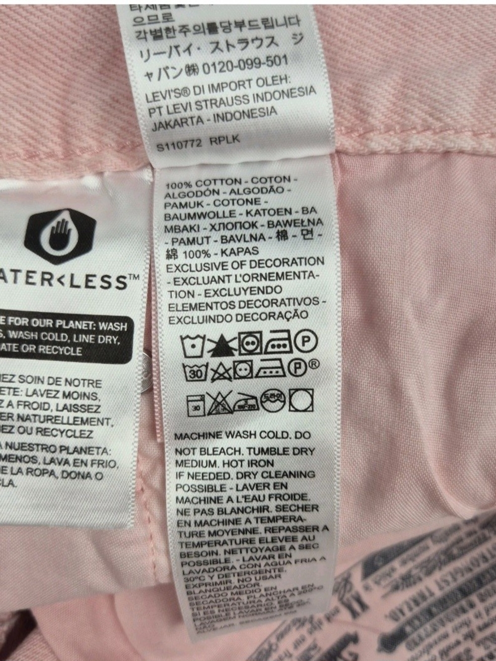 Levi's 501 Denim Shorts Womens Size 28 Pink Button Fly High Rise Cotton 28 - Picture 8 of 10